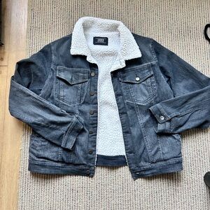 Black Jean Jacket with Sherpa